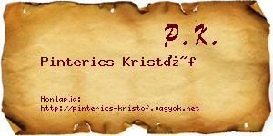 Pinterics Kristóf névjegykártya