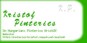 kristof pinterics business card
