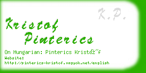 kristof pinterics business card